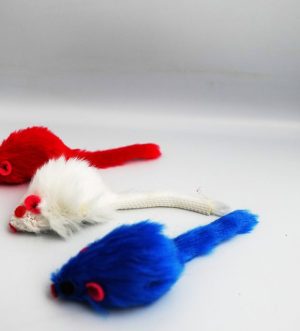 Patriot Furry Mice with Rattle Sound Cat Toy